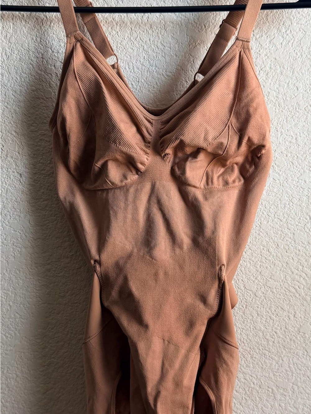 SheCurve Easyslide Deep V Camisole Bodysuit - Dark Nude